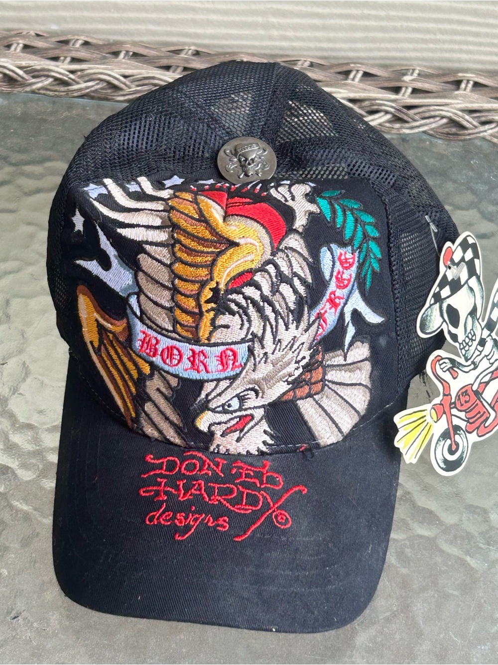 NWT! ED HARDY Designs BORN FREE Eagle Trucker Snapback Hat